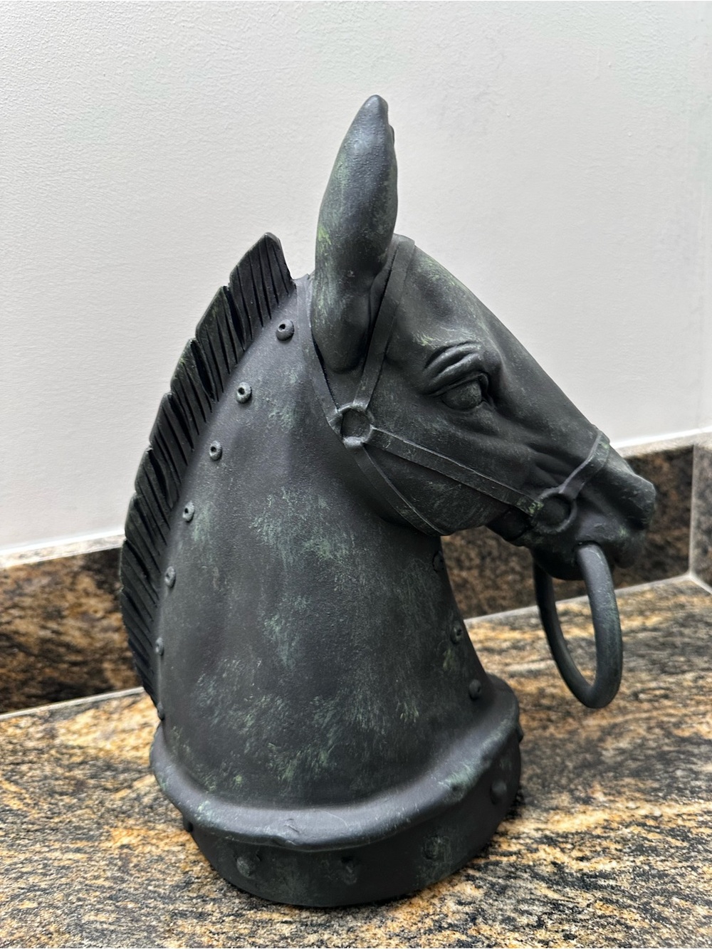Decorative Dark Gray Horse Head Sculpture